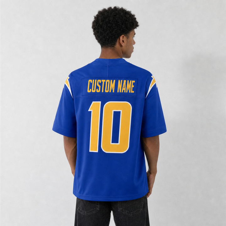 LAC Blue Football Jersey Number 10 Custom Name and Number