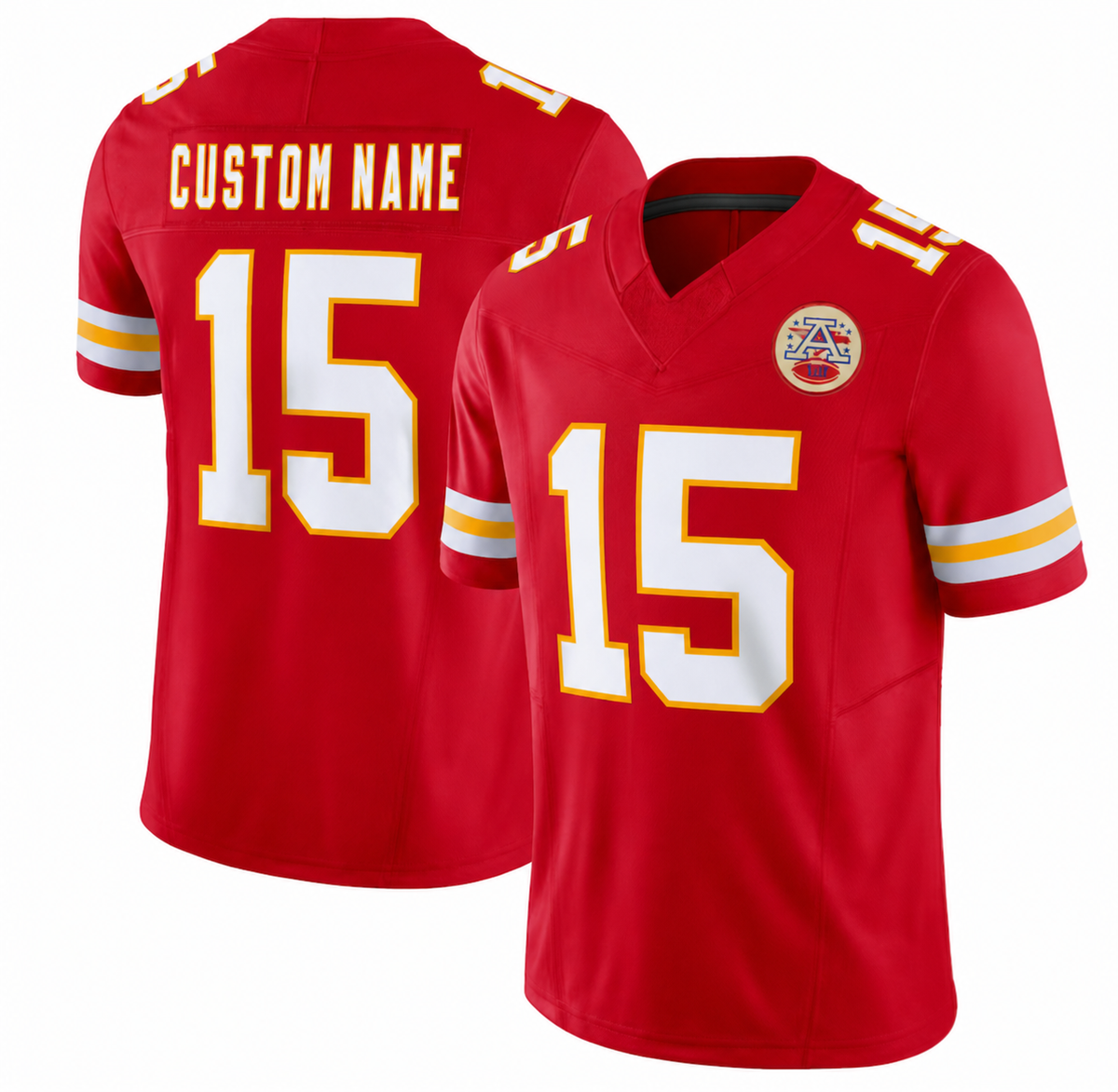 KC Red Football Jersey Number 15 Custom Name and Number