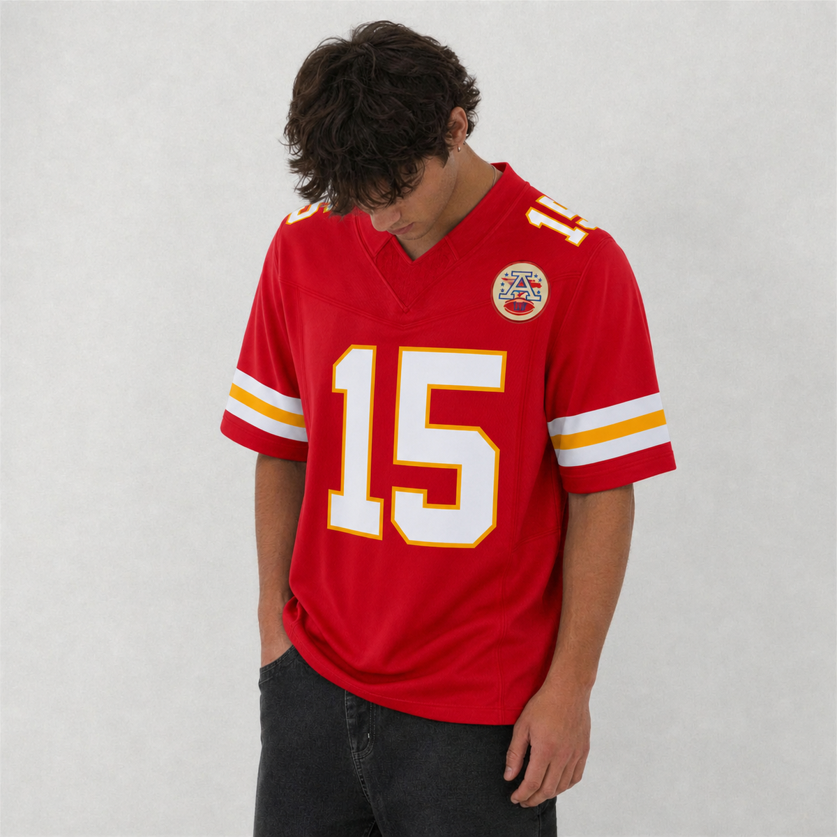 KC Red Football Jersey Number 15 Custom Name and Number