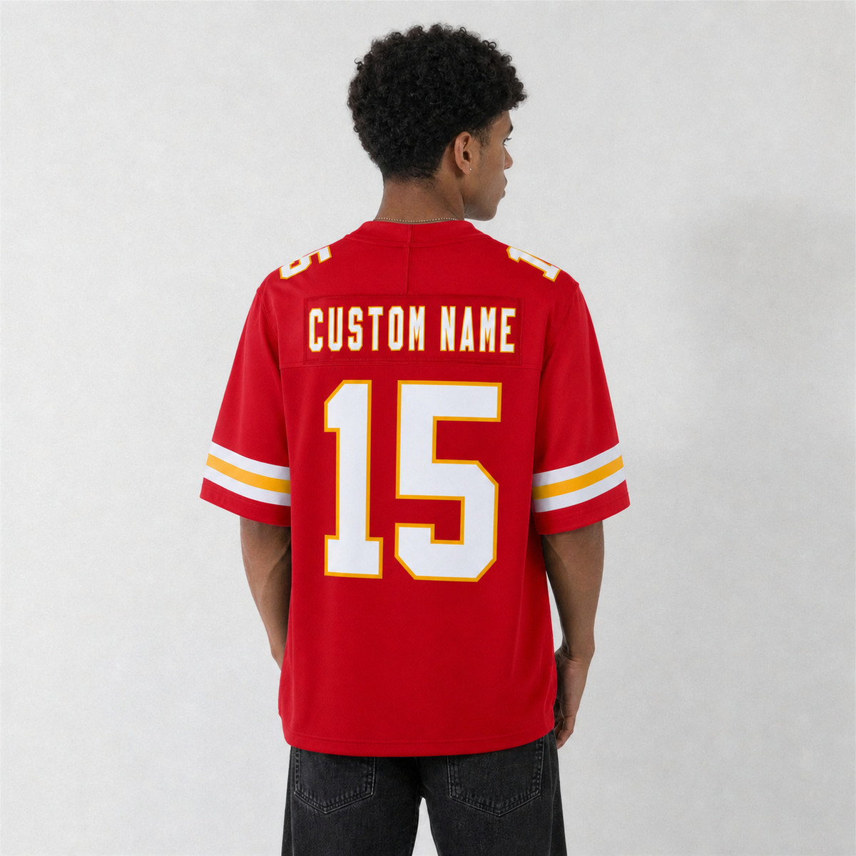 KC Red Football Jersey Number 15 Custom Name and Number