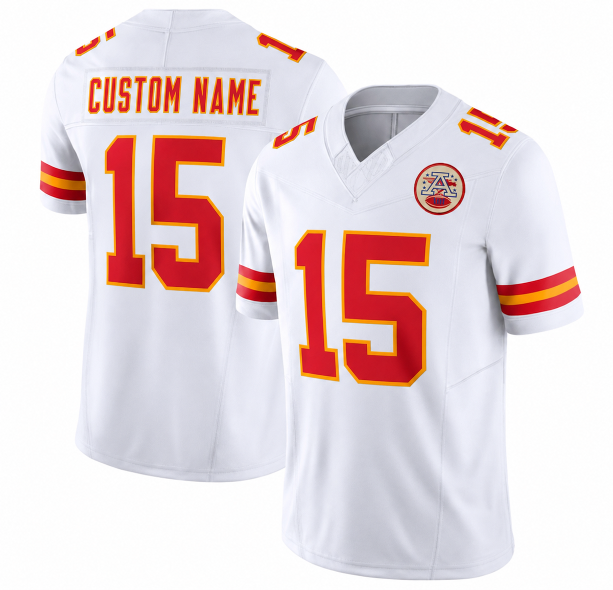 KC White Football Jersey Number 15 Custom Name and Number