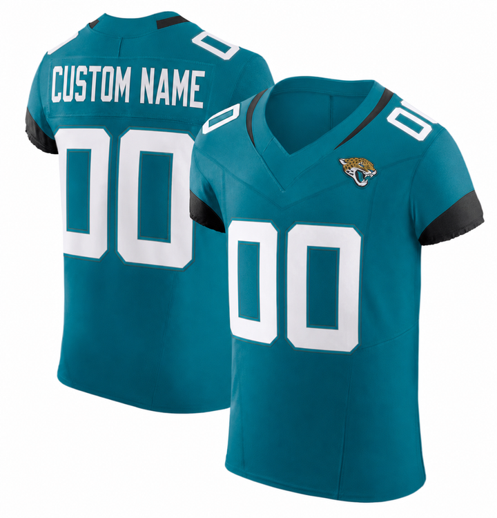 JAX Teal Football Jersey Number 00 Custom Name and Number