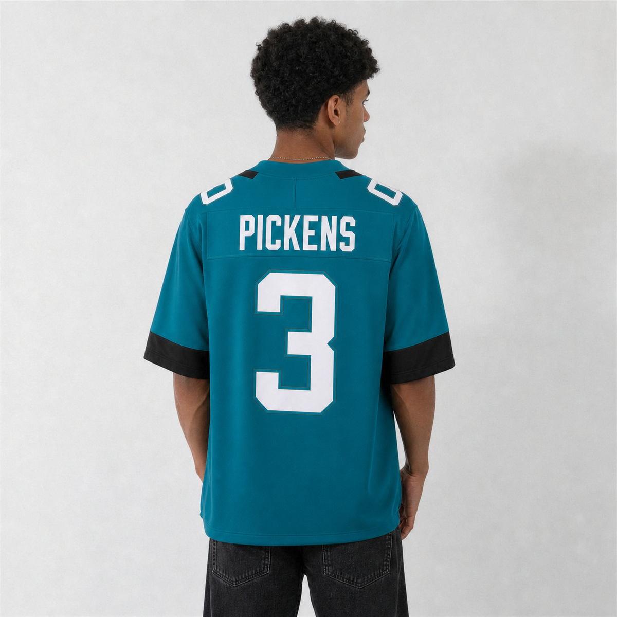 JAX Teal Football Jersey Number 00 Custom Name and Number