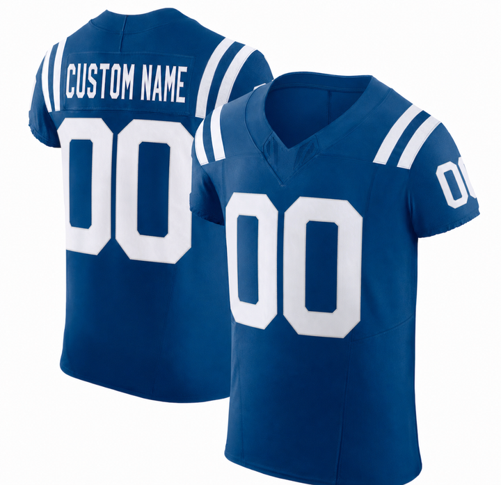 IND Blue Football Jersey Number 00 Custom Name and Number