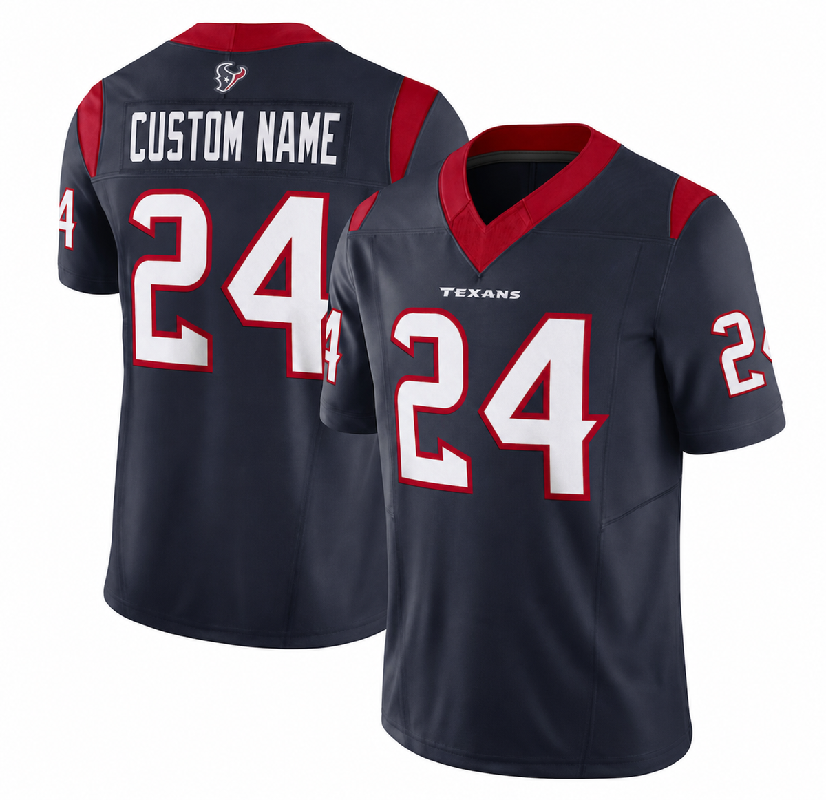 HOU Navy Football Jersey Number 24 Custom Name and Number
