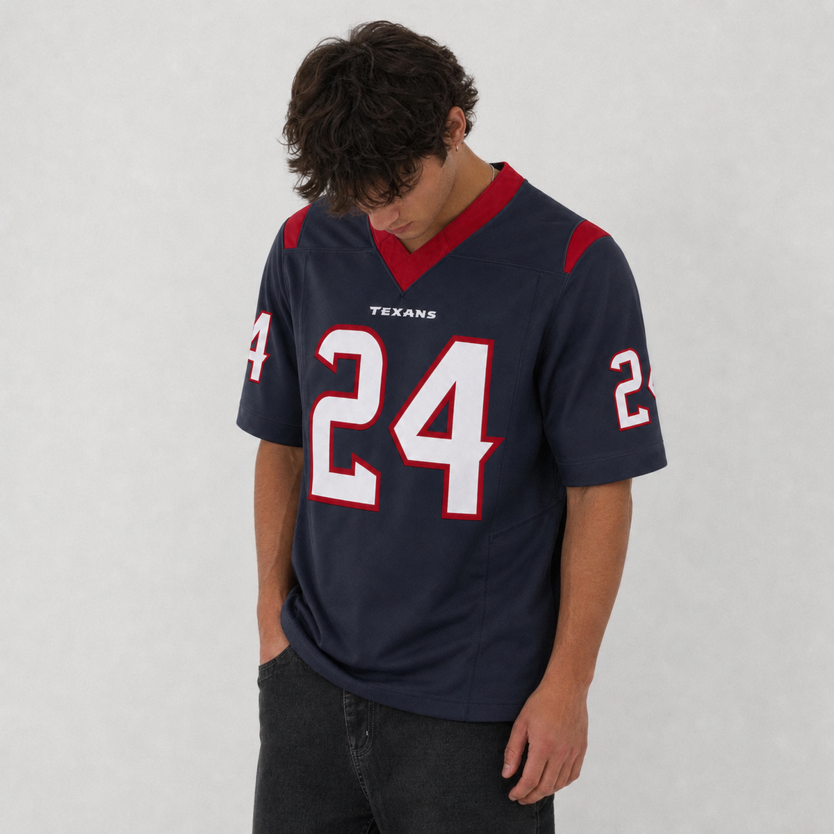 HOU Navy Football Jersey Number 24 Custom Name and Number