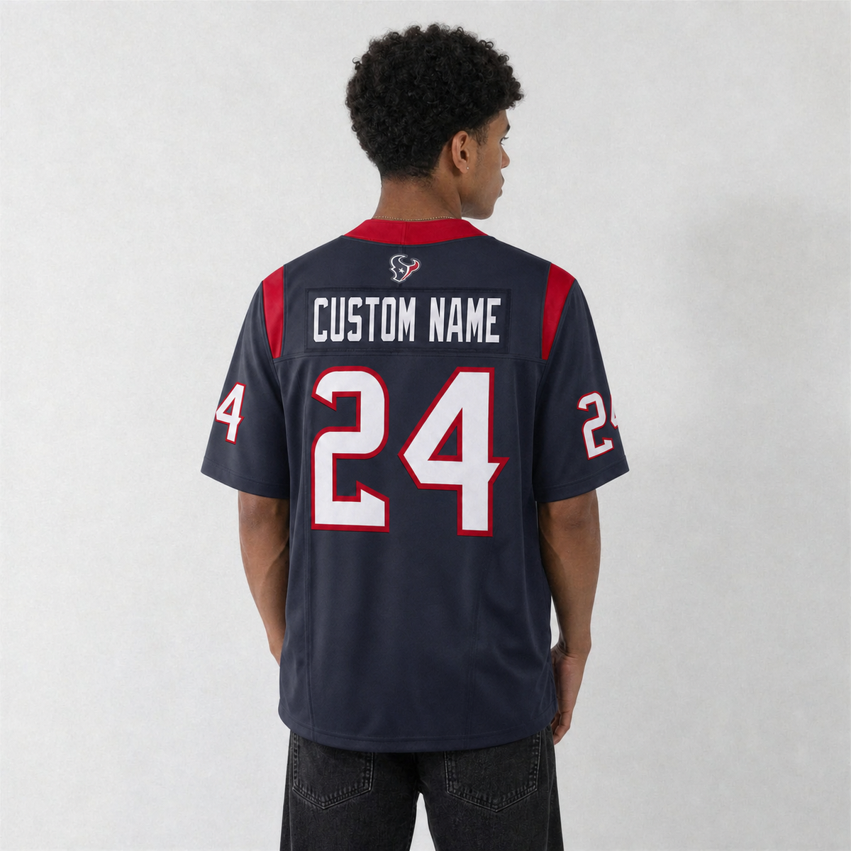 HOU Navy Football Jersey Number 24 Custom Name and Number