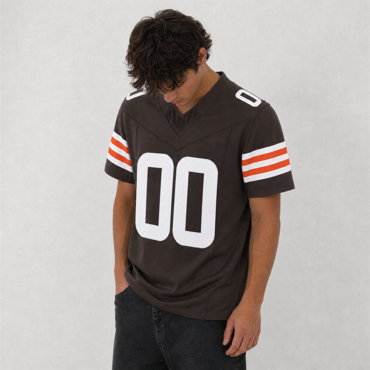CLE Brown Football Jersey Number 00 Custom Name and Number