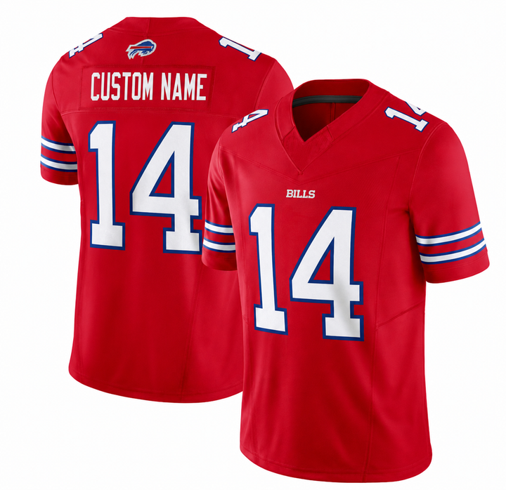 BUF Red Football Jersey Number 14 Custom Name and Number
