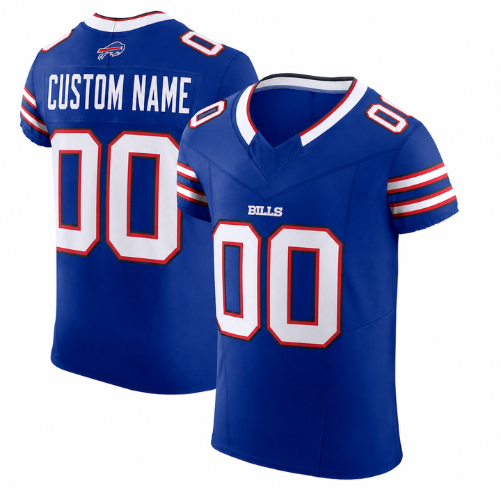 BUF Blue Football Jersey Number 00 Custom Name and Number