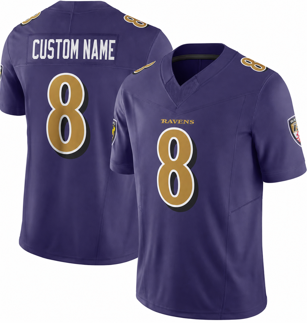 BAL Purple Football Jersey Number 8 Custom Name and Number