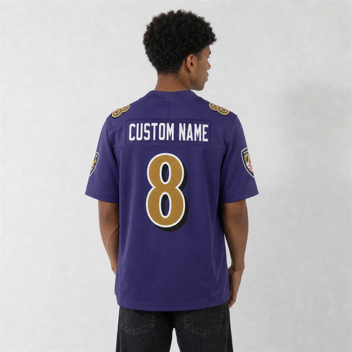 BAL Purple Football Jersey Number 8 Custom Name and Number