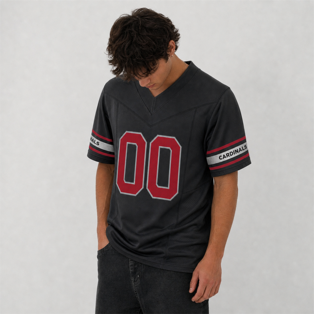 ARI Black Football Jersey Number 00 Custom Name and Number
