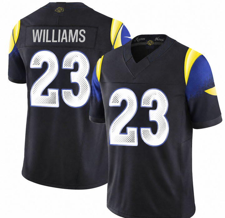 LAR Black Football Jersey Williams Number 23