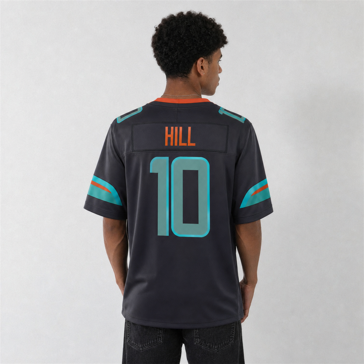 MIA Black Football Jersey Number 10 Custom Name and Number