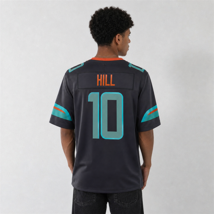 MIA Black Football Jersey Number 10 Custom Name and Number