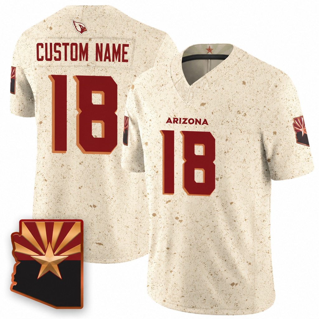 ARI Cream Football Jersey Harrison Jr Number 18