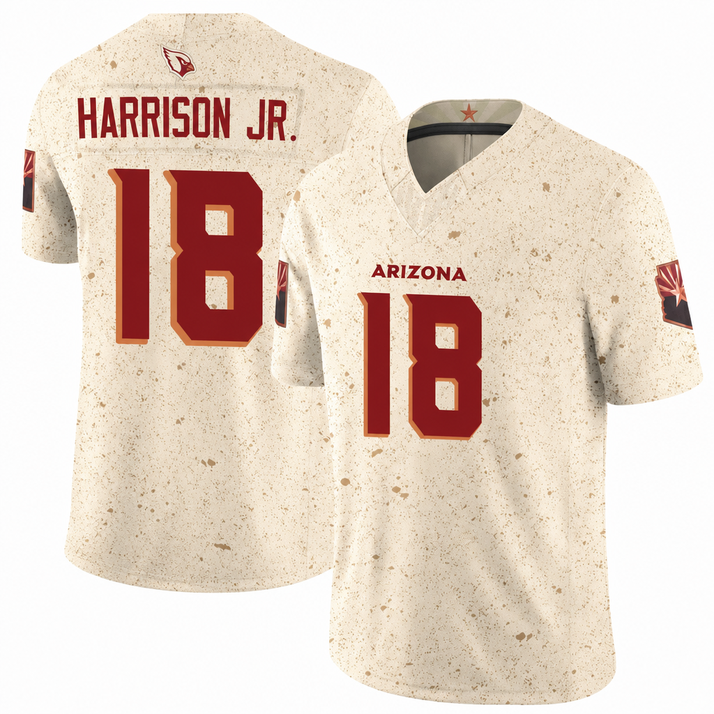 ARI Cream Football Jersey Harrison Jr Number 18