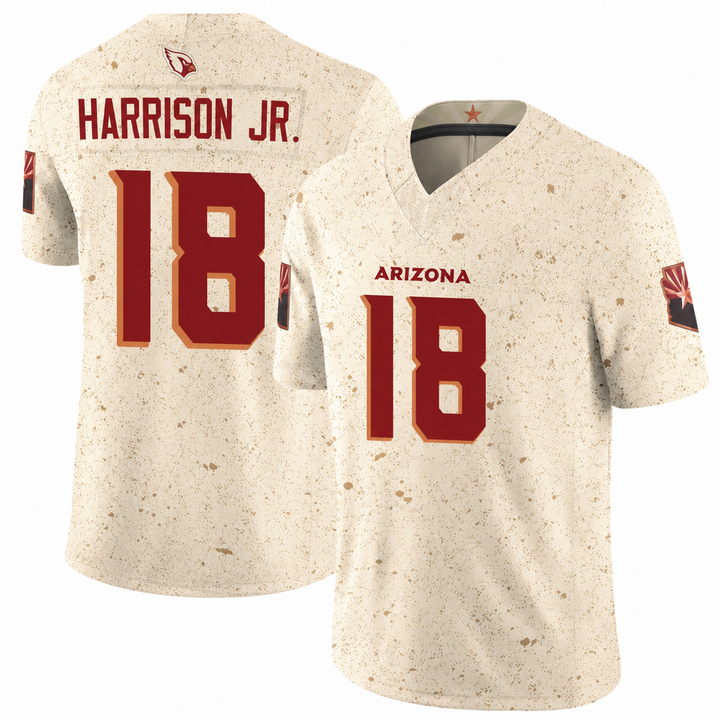 ARI Cream Football Jersey Harrison Jr Number 18
