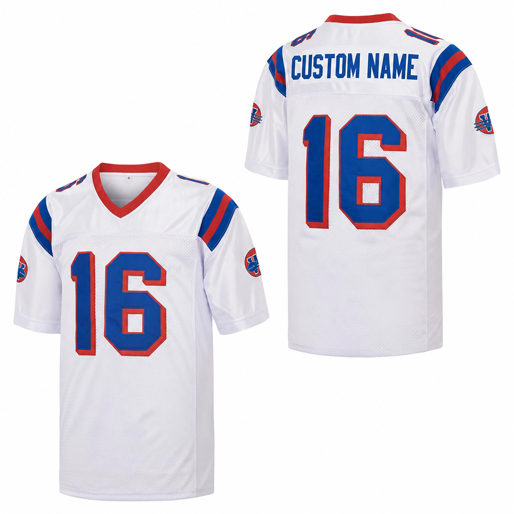 Custom Falco White Football Jersey Number 16 Personalized Name and Number