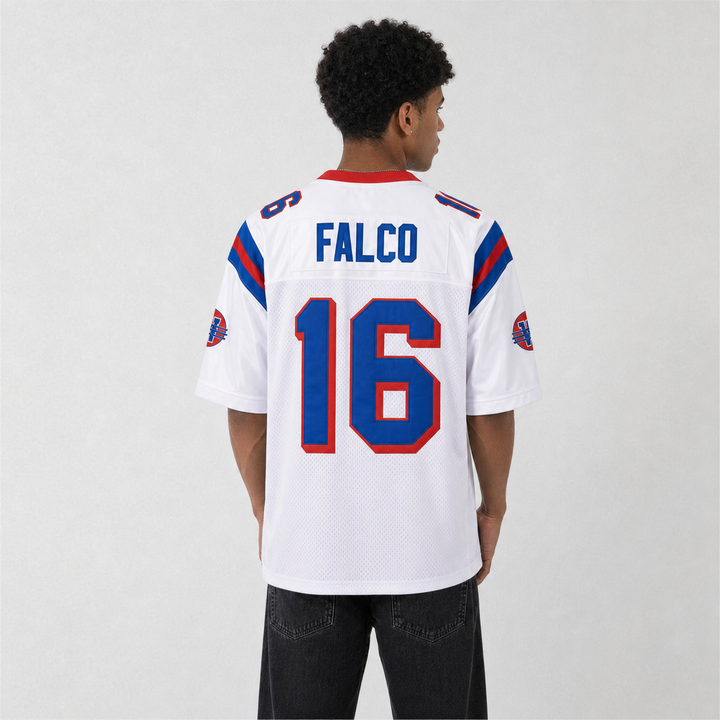 Custom Falco White Football Jersey Number 16 Personalized Name and Number