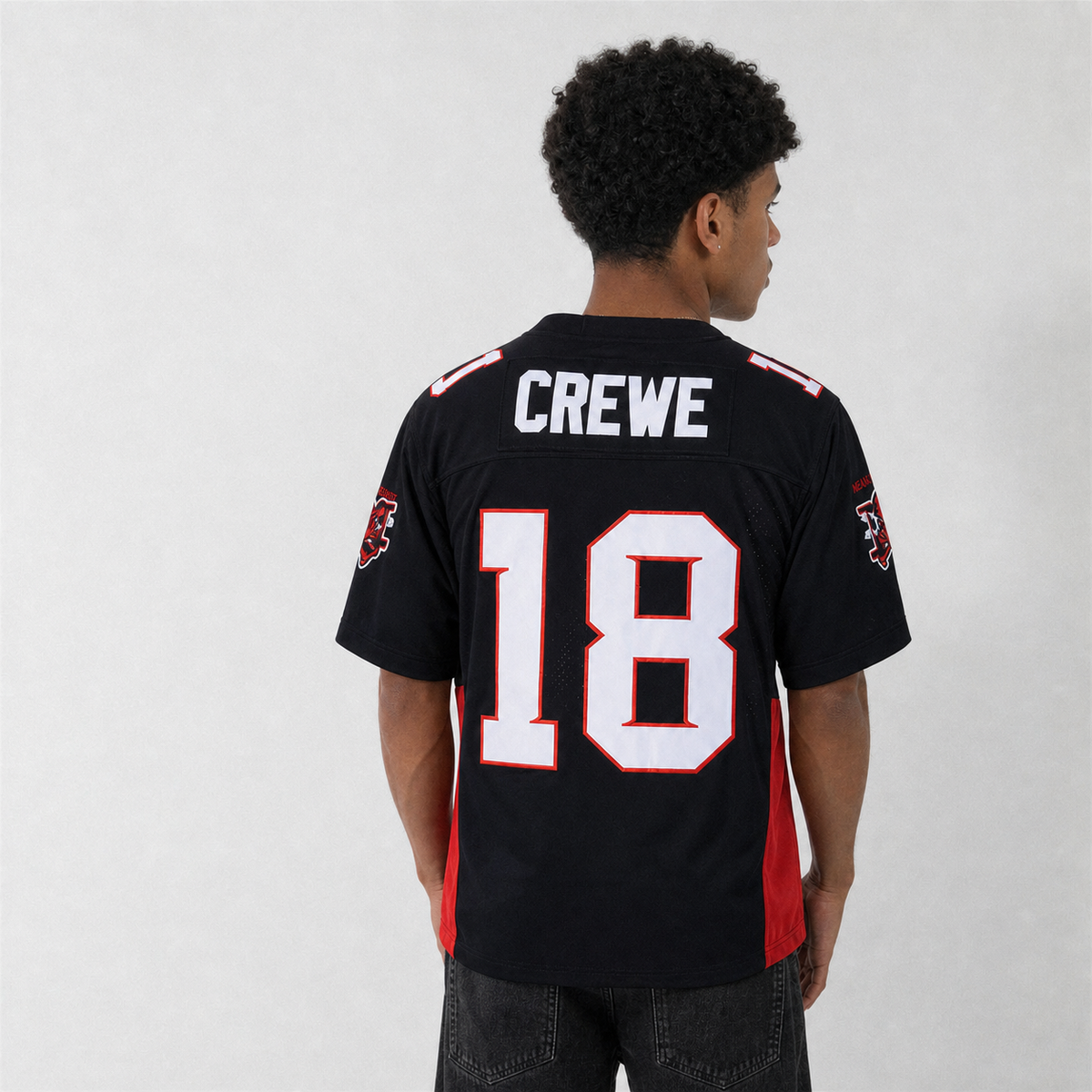 Custom Crewe Black Football Jersey Number 18 Personalized Name and Number