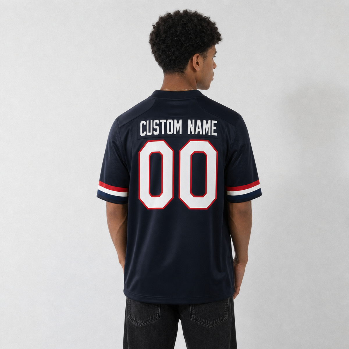 USA Navy Blue Football Jersey – Custom Name and Number