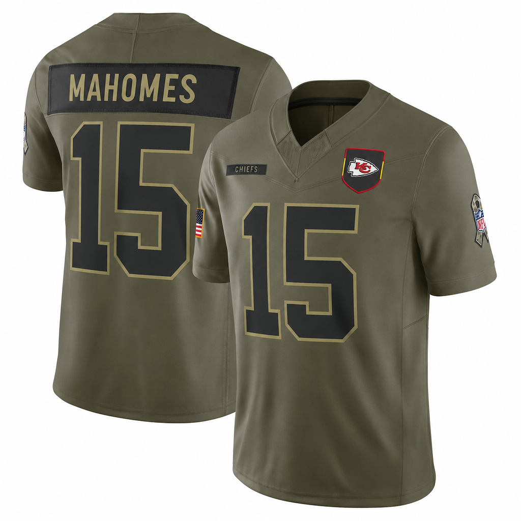 KC Chiefs Olive Green Football Jersey – Custom Name and Number