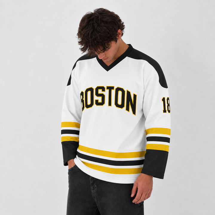 Happy Gilmore Boston White Hockey Jersey – Custom Name and Number
