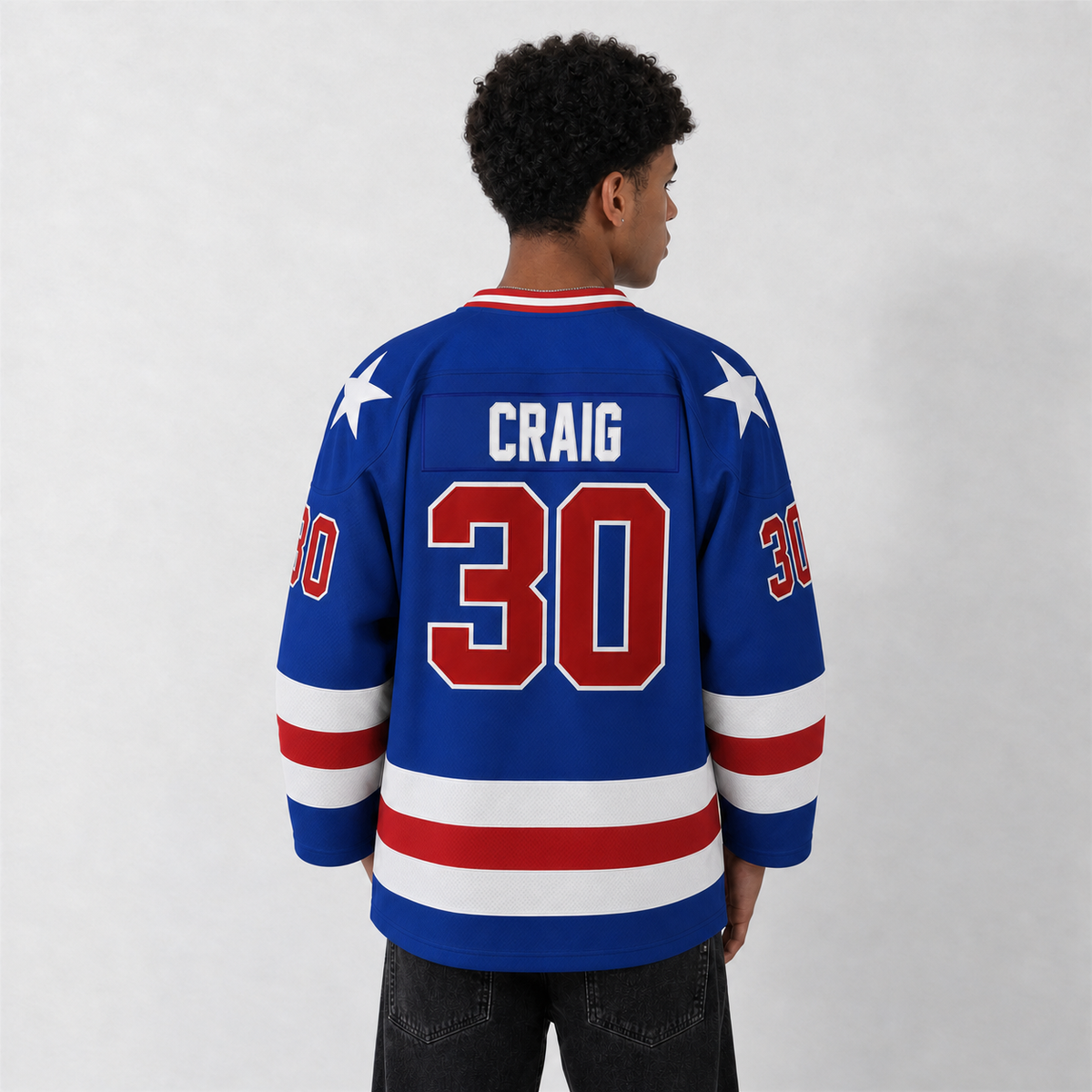 Jim Craig USA Blue Hockey Jersey – Custom Name and Number