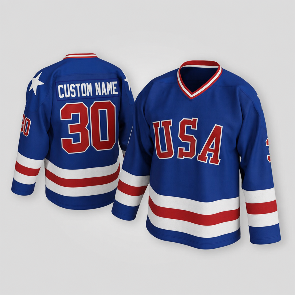 Jim Craig USA Blue Hockey Jersey – Custom Name and Number