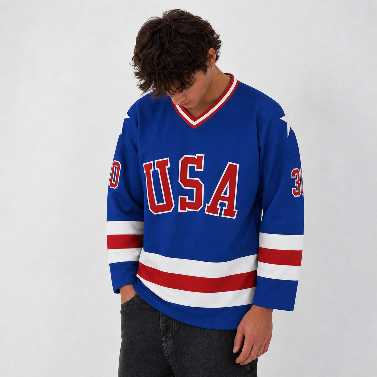 Jim Craig USA Blue Hockey Jersey – Custom Name and Number