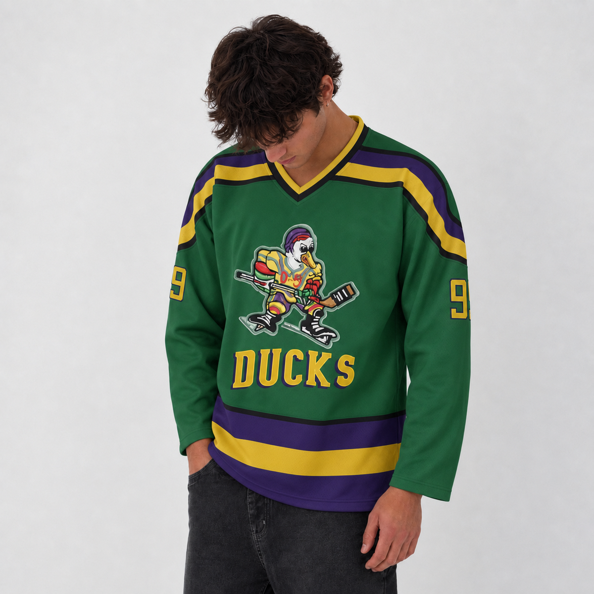 Banks 99 Ducks Green Hockey Jersey – Custom Name and Number
