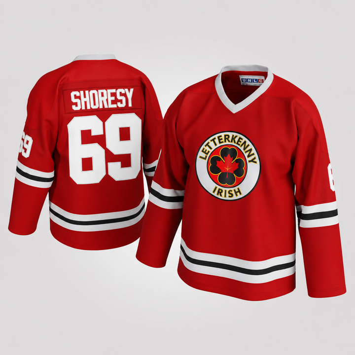 Shoresy Letterkenny Irish Red Hockey Jersey – Custom Name and Number