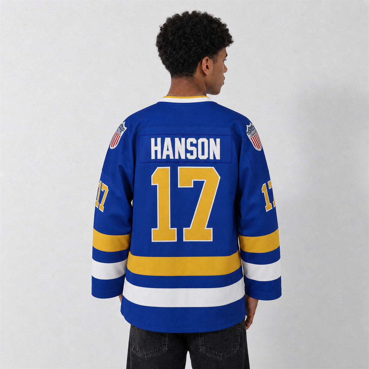 Hanson 17 Chiefs Blue Hockey Jersey – Custom Name and Number