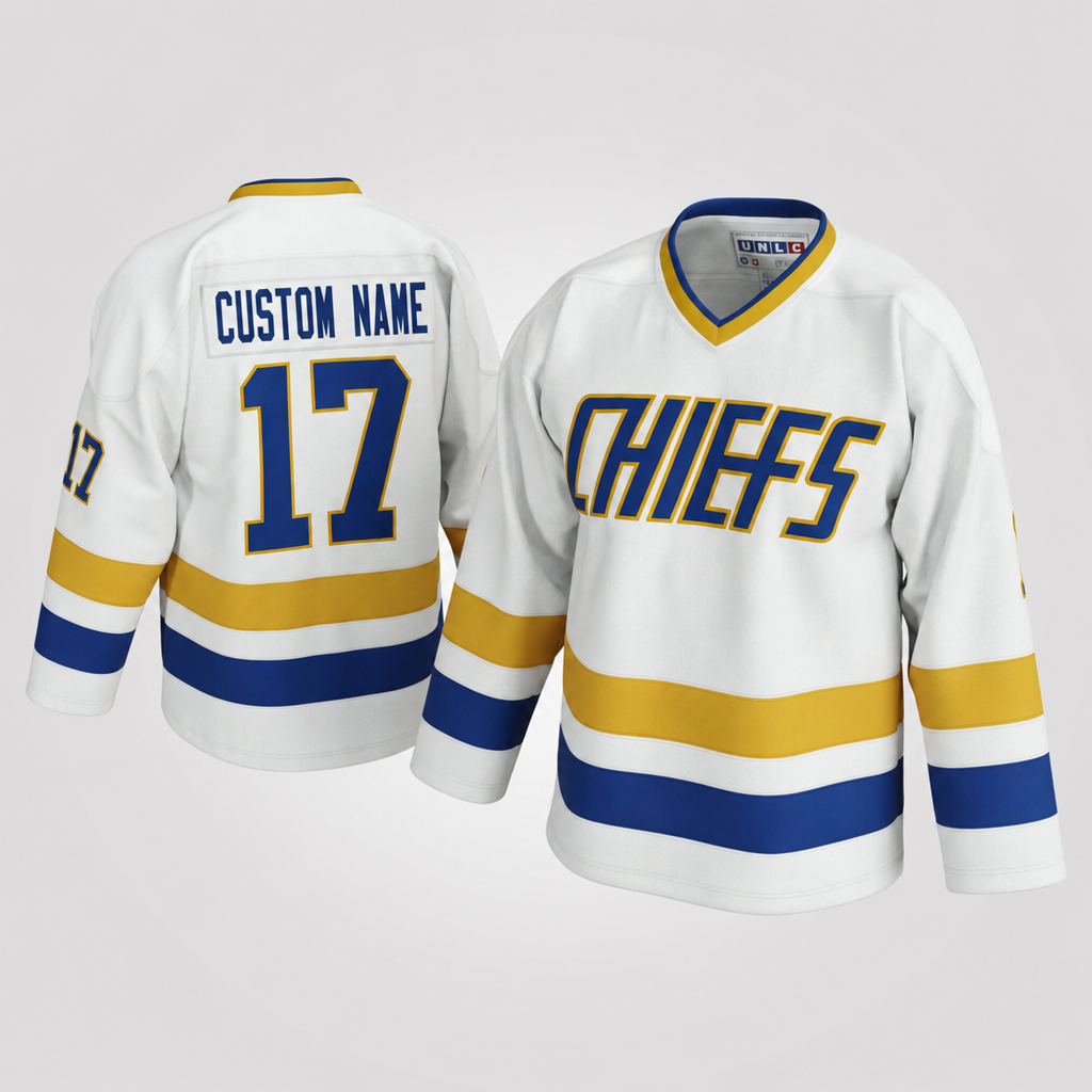 Hanson 17 Chiefs White Hockey Jersey – Custom Name and Number