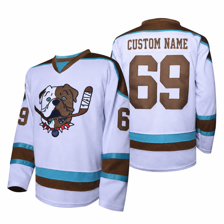 Shore 69 Bulldogs White Hockey Jersey – Custom Name and Number