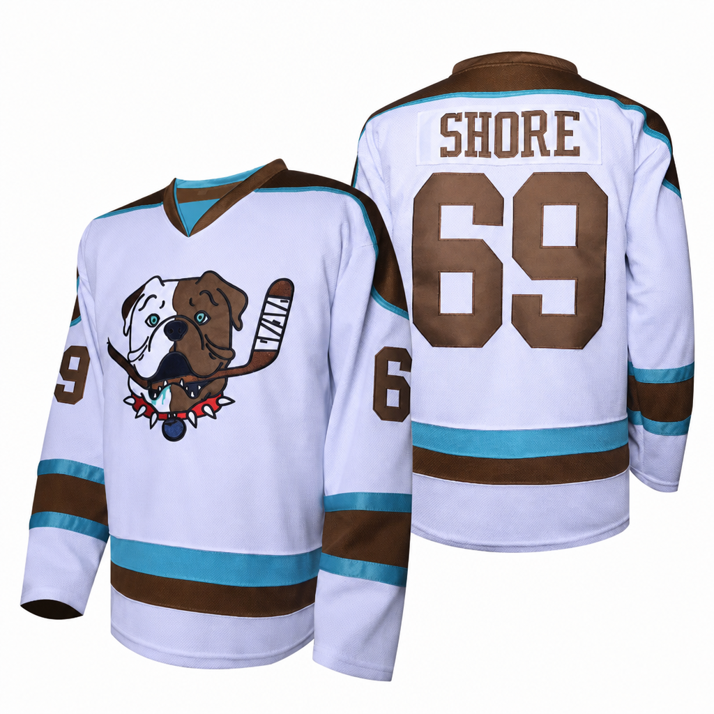Shore 69 Bulldogs White Hockey Jersey – Custom Name and Number