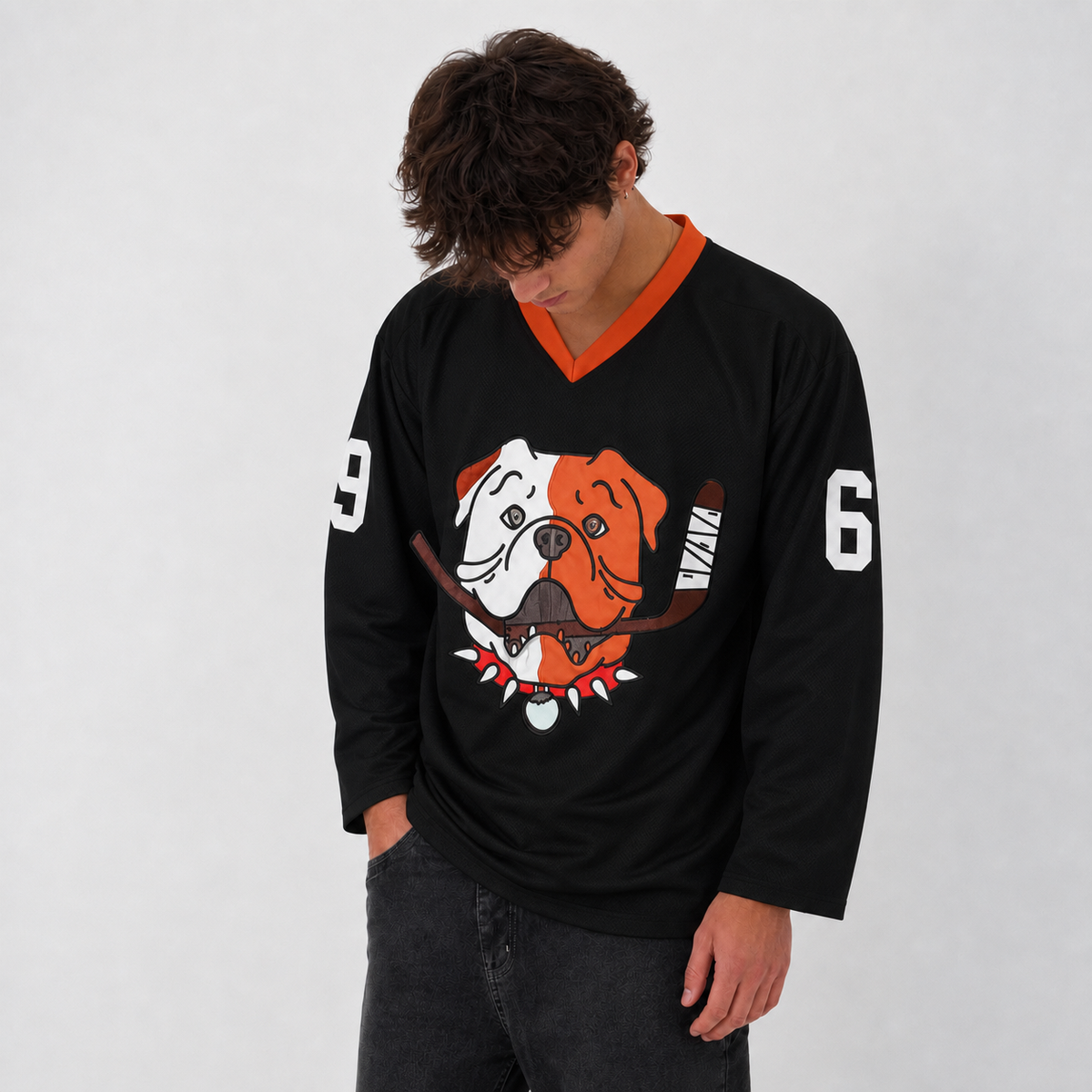 Shore 69 Bulldogs Black Hockey Jersey – Custom Name and Number