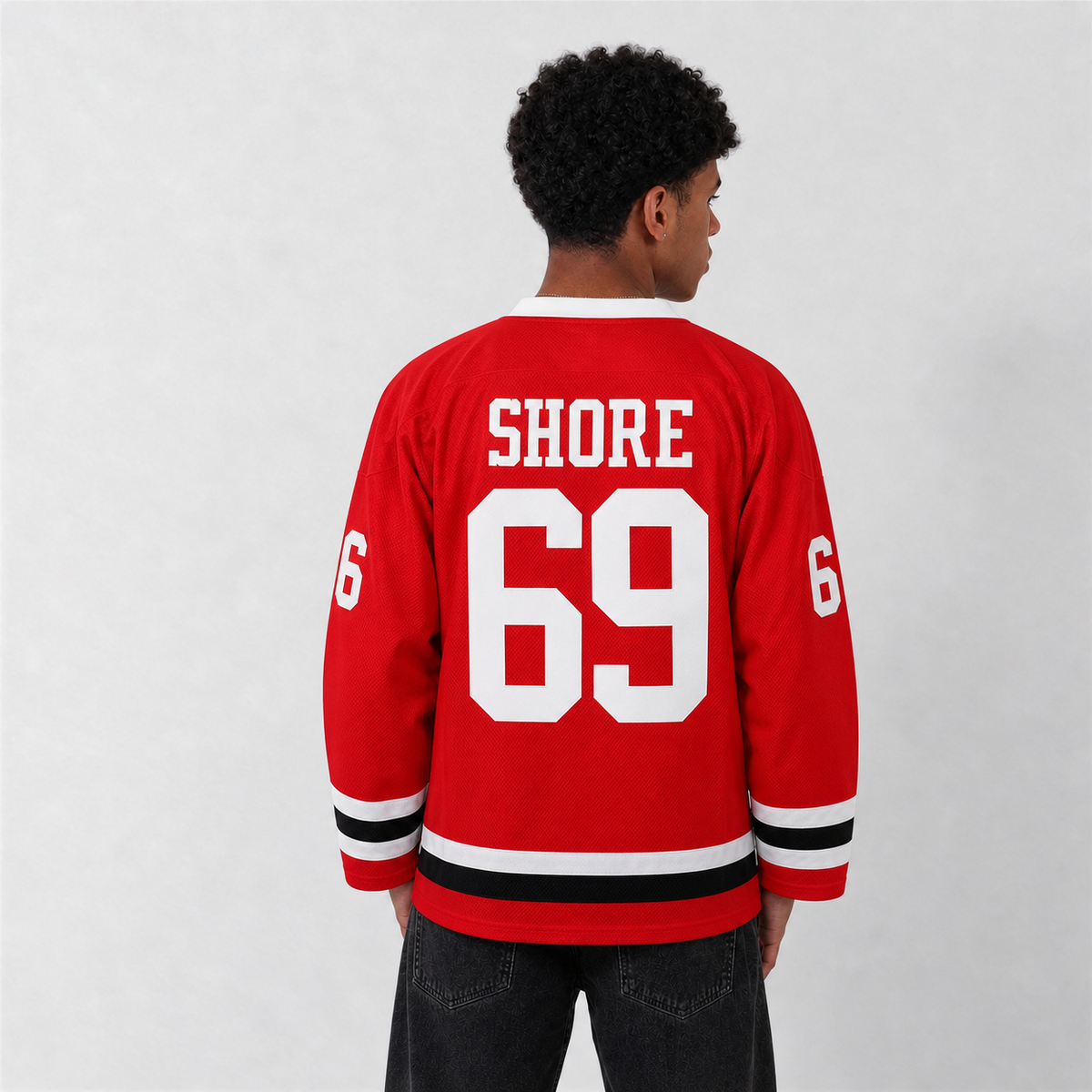 Custom 69 Bulldogs Red Hockey Jersey – Custom Name and Number