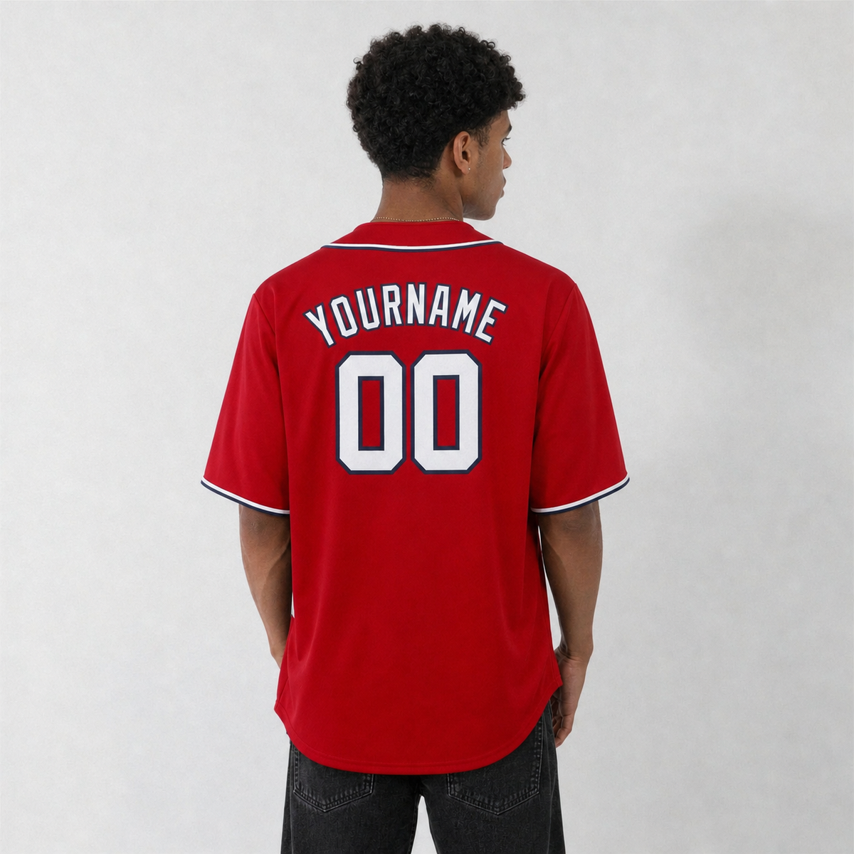 Custom Red Baseball Jersey – Personalized Team Name and Number