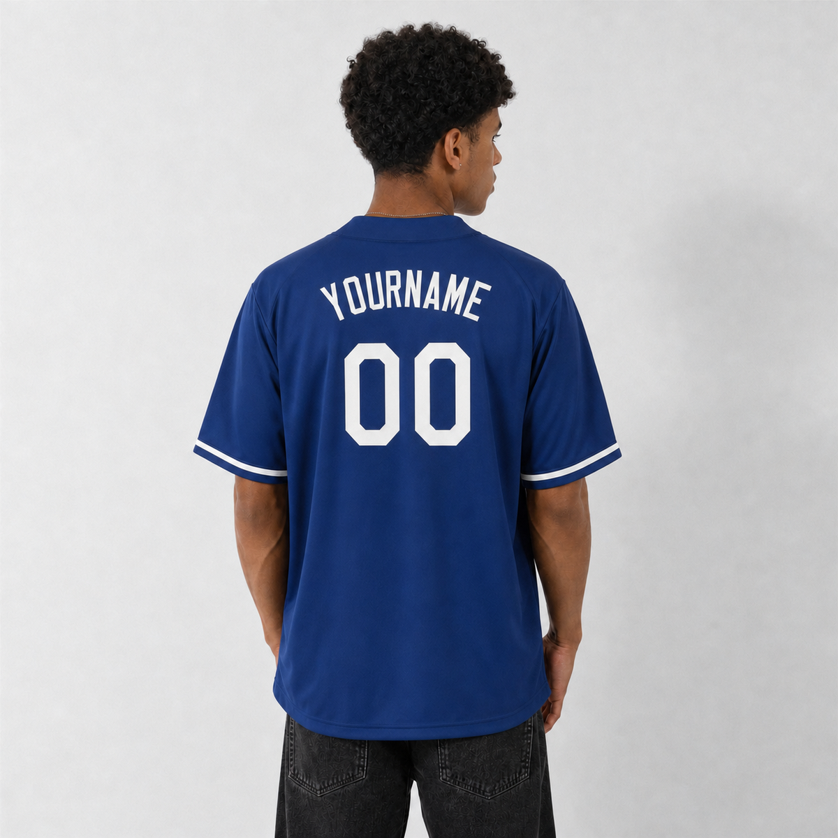 Royal Blue Baseball Jersey – Custom Team Name and Number
