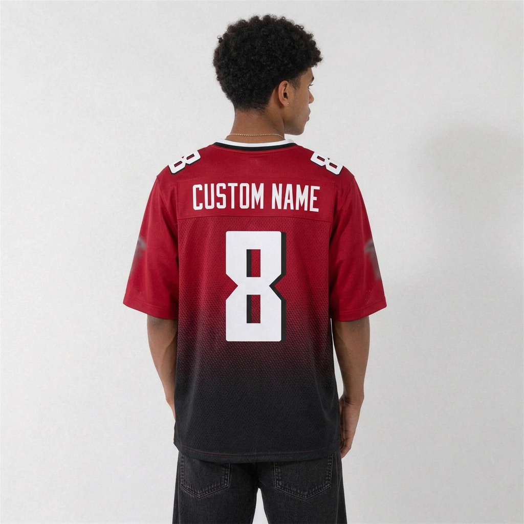 ATL Red Black Football Jersey Number 8 Custom Name and Number