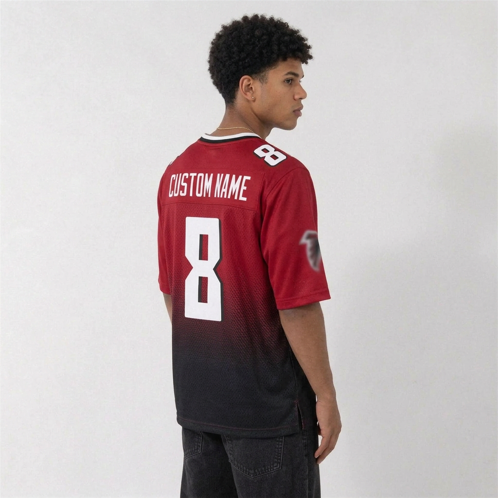 ATL Red Black Football Jersey Number 8 Custom Name and Number