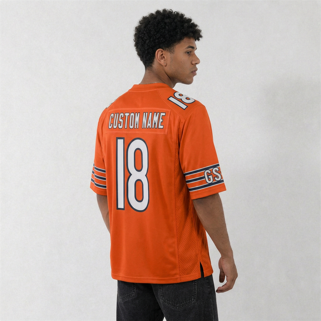 CHI Orange Football Jersey Williams Number 18 Custom Name and Number