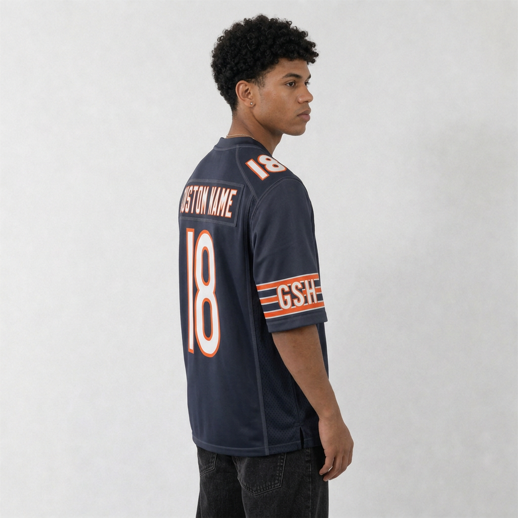 CHI Navy Football Jersey Williams Number 18 Custom Name and Number
