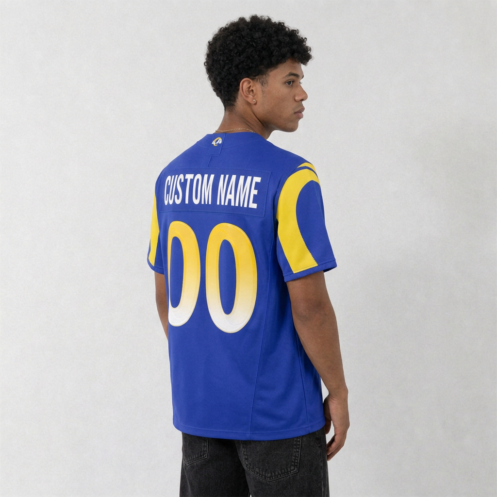 LAR Blue Football Jersey Number 00 Custom Name and Number