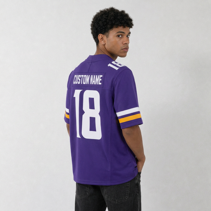MIN Purple Football Jersey Number 18 Custom Name and Number