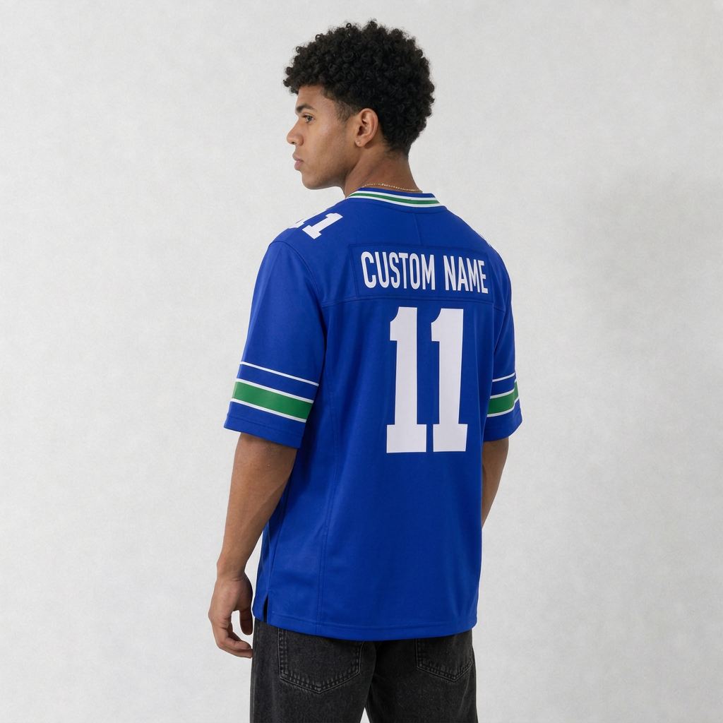 SEA Blue Football Jersey Number 11 Custom Name and Number