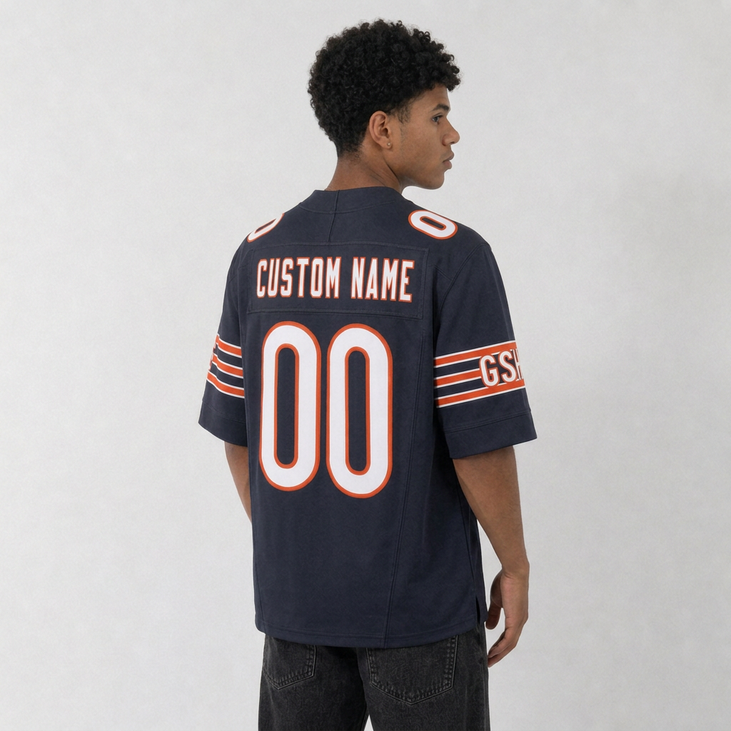 CHI Navy Football Jersey Number 00 Custom Name and Number